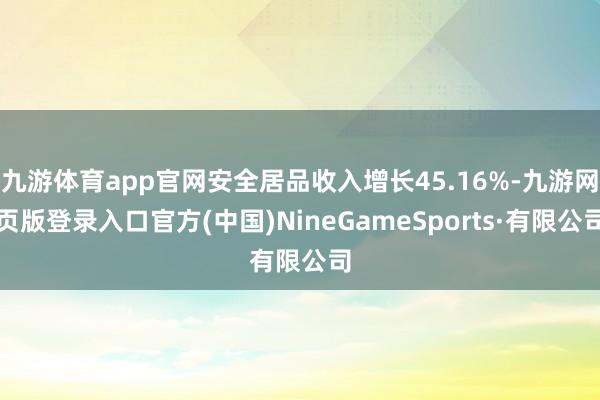 九游体育app官网安全居品收入增长45.16%-九游网页版登录入口官方(中国)NineGameSports·有限公司